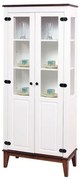 Cristaleira Laura 2 Portas cor Branco com Amendoa 180 cm - 59882 Sun House