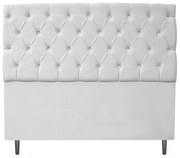 Cabeceira Estofada Liverpool 140 cm Casal Suede Branco - ADJ Decor