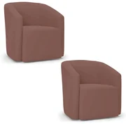 Poltrona Decorativa Orgânica Kit 2 Stella Max Veludo D03 - D'Rossi - Rose