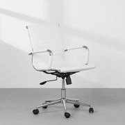 Cadeira de Escritório Madrid Baixa Cromada Giratória - Branco