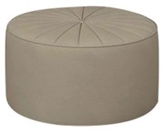 Puff Decorativo Sala De Estar Round PU Bege G45 - Gran Belo