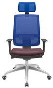 Cadeira Office Brizza Tela Azul Com Encosto Assento Facto Dunas Bordô Autocompensador 126cm - 63145 Sun House