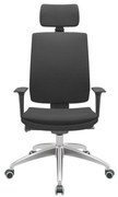 Cadeira Office Brizza Soft Aero Preto Autocompensador Com Encosto Cabeça Base Aluminio 126cm - 63462 Sun House