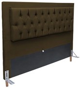 Cabeceira Cama Box Casal 140cm Paris Capitonê Suede Marrom - Sheep Estofados - Marrom