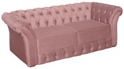 Namoradeira Sofá 2 Lugares Chesterfield Capitonê 186cm Veludo Rosa - Sheep Estofados - Rosa
