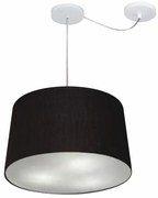 Lustre Pendente Cone Com Desvio Md-4277 Cúpula 30/40x45cm Preto - Bivolt