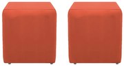 Kit 02 Puffs Decorativos Dado Suede Terracota - ADJ Decor