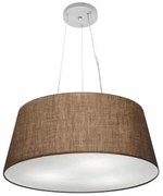 Lustre Pendente Cone Md-4062 Cúpula em Tecido 25/60x50cm Café - Bivolt