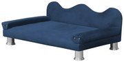 Cama Sofá Pet Meg Para Cães E Gatos Elegante e confortável Suede Azul Marinho