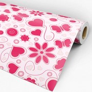 Papel de parede adesivo floral coração