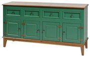 Buffet Antoine 4 Portas e 4 Gavetas cor Verde com Amendoa 149 cm - 62689 Sun House