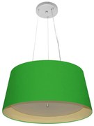 Lustre Pendente Cone Md-4144 Cúpula em Tecido 25x50x40cm Verde Folha / Bege - Bivolt