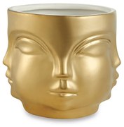 Cachepot "Rosto" Dourado em Cerâmica 14,5x17 cm - D'Rossi