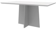 Mesa de Jantar Retangular Tampo com Vidro Sabrina 160 cm Off White - D'Rossi