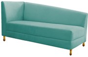 Recamier Valéria 140cm Lado Direito Suede Azul Tiffany- ADJ Decor