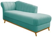 Recamier Vanessa 160cm Lado Direito Suede Azul Tiffany - ADJ Decor