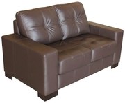 Sofá 2 Lugares Sala de Estar 150cm Milão Couro Chocolate G03 - Gran Belo