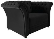 Poltrona Decorativa Chesterfield Sofia Suede Preto - ADJ Decor