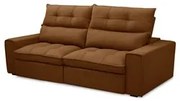 Sofá Retrátil Reclinável 3 Lugares 230cm Damy F05 Veludo Terracota - M