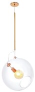 Pendente Globo Inclinado Ø30X65Cm Metal E Globo Ø30Cm 01Xe27 |Old Arti... (PRETO, AMBAR)