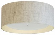 Plafon Cilíndrico Md-3008 Cúpula em Duplo Tecido 60x25cm Rústico Bege / Bege - Bivolt