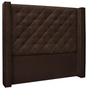 Cabeceira Vicenza Para Cama Box Casal 140 cm Suede - D'Rossi - Café