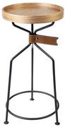 Mesa Apoio Tag Baixa Tampo Louro Freijo com Base Aco Preta 51 cm - 62147 Sun House