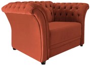 Poltrona Decorativa Chesterfield Sofia Suede Terracota - ADJ Decor