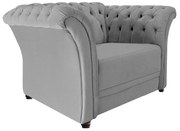 Poltrona Decorativa Chesterfield Sofia Corano Cinza - ADJ Decor