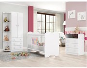 Quarto Infantil Bebê Completo Berço + Guarda Roupa + Cômoda