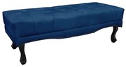 Recamier Decorativo 195cm Loewe Suede Pés de Madeira Azul Marinho G63 - Gran Belo