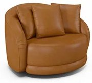 Poltrona Decorativa Giratória para Sala 122cm Kaly M22 Sintético Caram