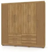 Guarda Roupa Casal 6 Portas 6 Gavetas 223cm Quebec V02 Nature/Brisa -