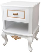 Mesa de Cabeceira Lavanda - Branco com Dourado Soléil Provençal Kleiner