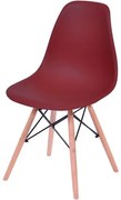 Cadeira Eames Polipropileno Vinho Base Madeira - 43035 Sun House