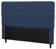 Cabeceira Cama Box Casal 140 cm Ravena Veludo Azul - Simbal - Azul