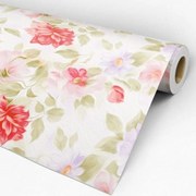 Papel de parede adesivo floral pintura