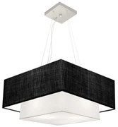 Lustre Pendente Quadrado Preto e Branco MJ-4345 Para Mesa de Jantar e Estar