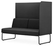 Sofa Privativo Pix com Lateral Esquerda Aberta Assento Courino Base Aco Preto - 54990 Sun House