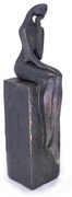 Escultura Decorativa Pessoa Sentada em Poliresina Cobre 21,5 cm F04 - D'Rossi