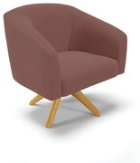 Poltrona Decorativa Giratória MA30 Stella Veludo D03 - D'Rossi - Rose