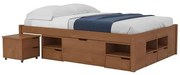 Cama Charme Casal cor Amêndoa com 4 Gavetas e 12 Nichos 199 cm - 73810 Sun House