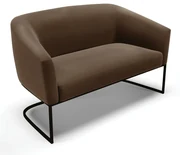 Sofá 2 Lugares Namoradeira Industrial Preto Stella Suede D03 - D'Rossi - Marrom