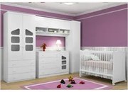 Quarto Infantil 05 Peças Eloísa com Berço e Cômoda Branco - Phoenix Ba