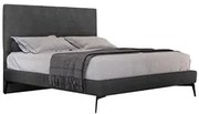 Cama Casal com Cabeceira 145cm Pés Metálicos Elisa S05 Veludo Preto -