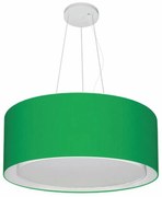 Lustre Pendente Cilíndrico Duplo Md-4124 Cúpula em Tecido 50x25cm Verde Folha - Bivolt