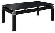 Mesa de Centro Malva Estilo Industrial Tampo em Vidro Preto Base Metálica Preto - D'Rossi