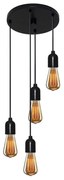 Lustre Pendente Luminária Retro Md-4162-4 Suporte Para Lâmpada / Não Inclusa - Bivolt