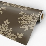 Papel de Parede Floral Marrom 0.50m x 3.00m