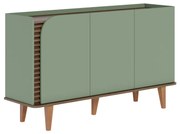 Aparador Buffet Sala de Jantar 3 Portas Ewa 136cm Verde Pistache/Amêndoa C04 - D'Rossi